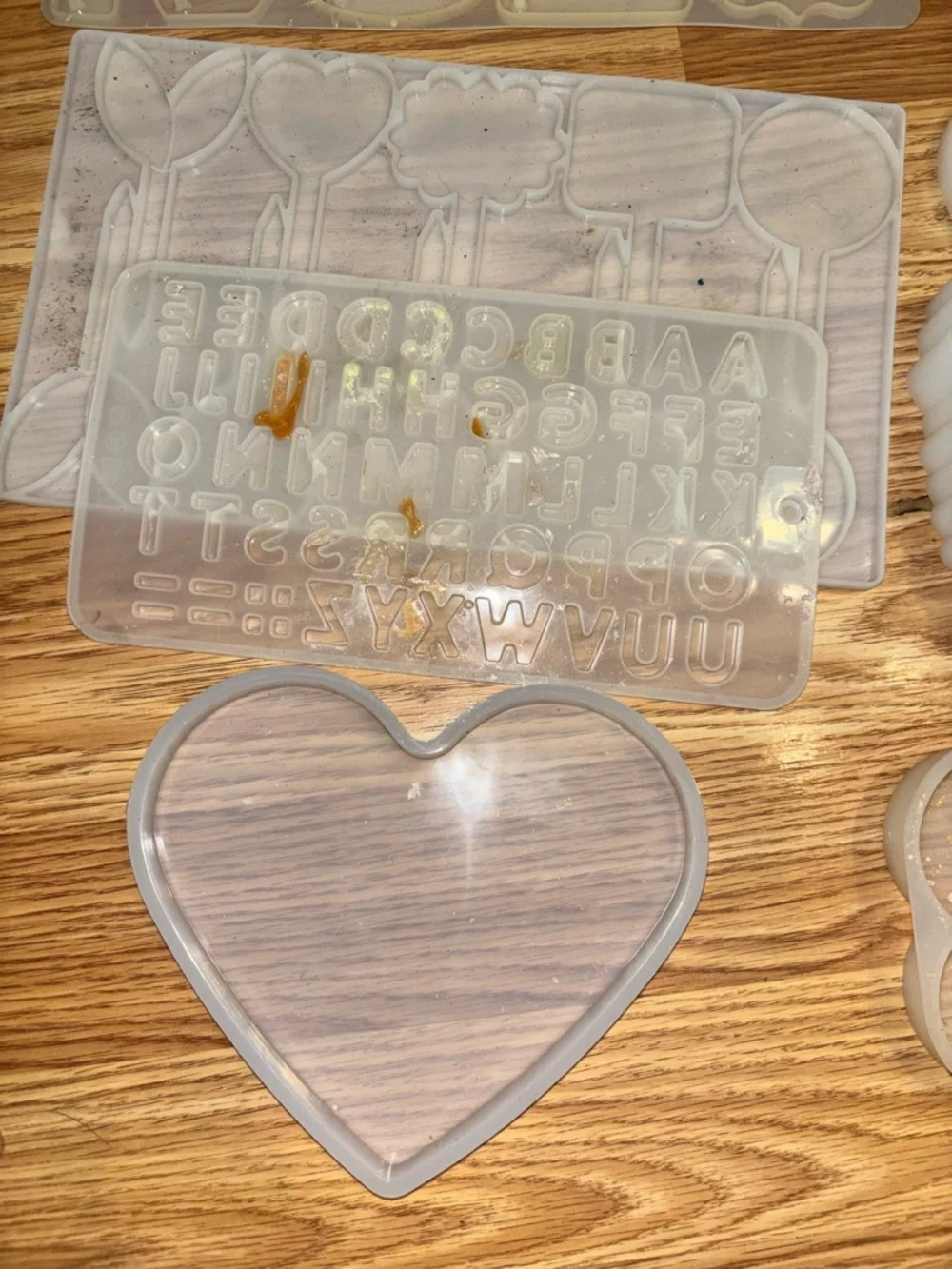 Clear Resin Mold Set for Home Crafts - plant labels, pet memorial, heart molds